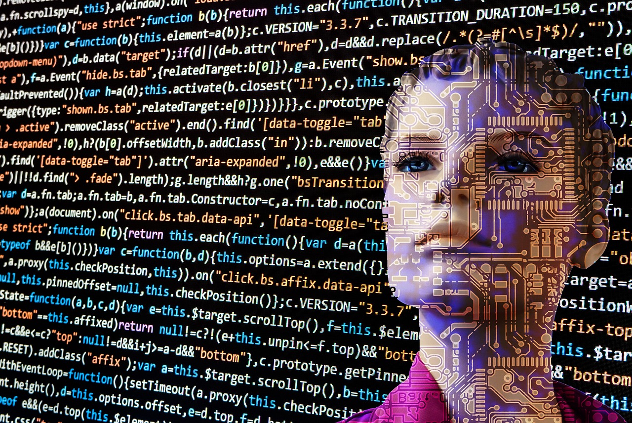 femme dans un code informatique